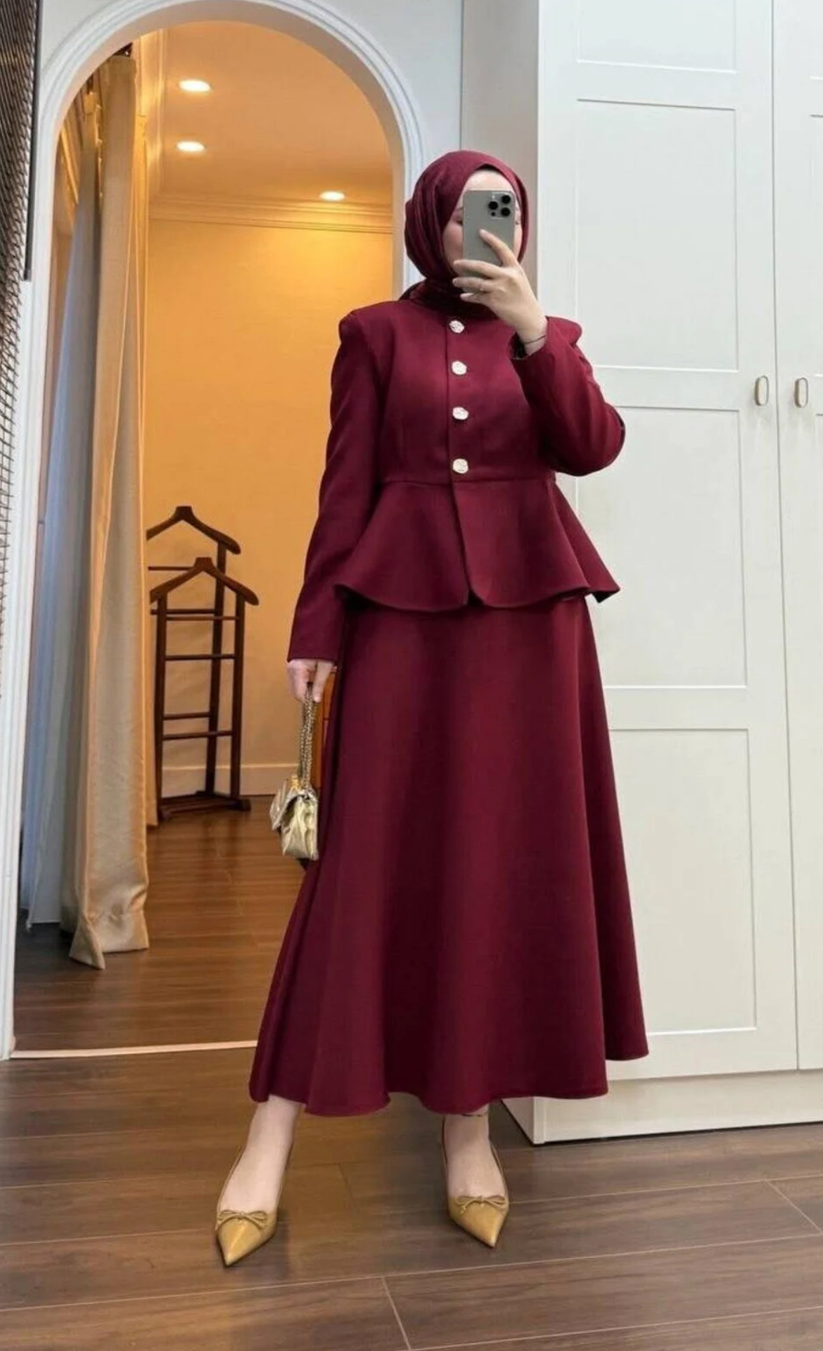 Bordo etekli takım